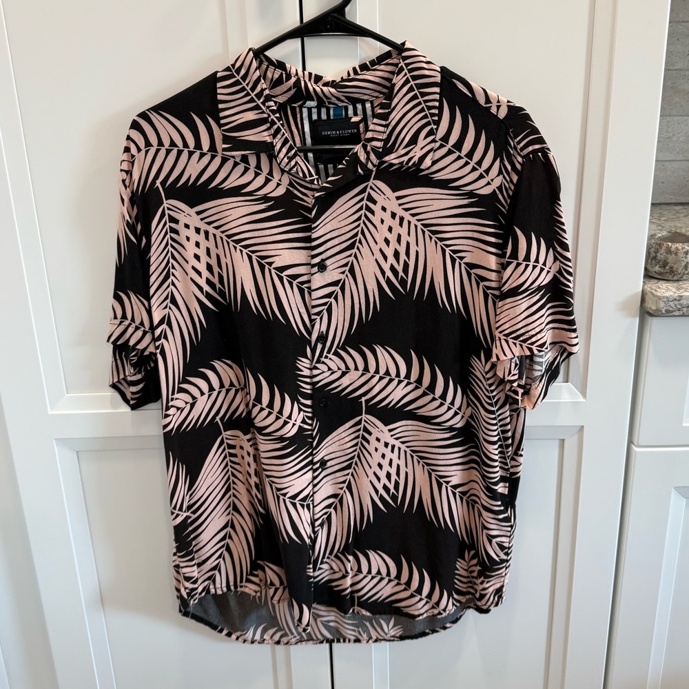 Denim & Flower hawiian button up shirt